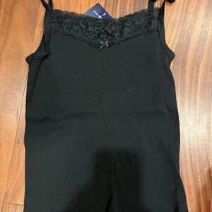 Brandy Melville Black Lace Trim Tank Top